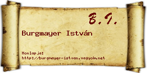 Burgmayer István névjegykártya